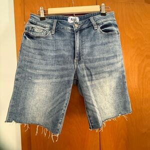 PAIGE Jax Cut Off Kayson Blue Distressed Denim Shorts New Never Worn